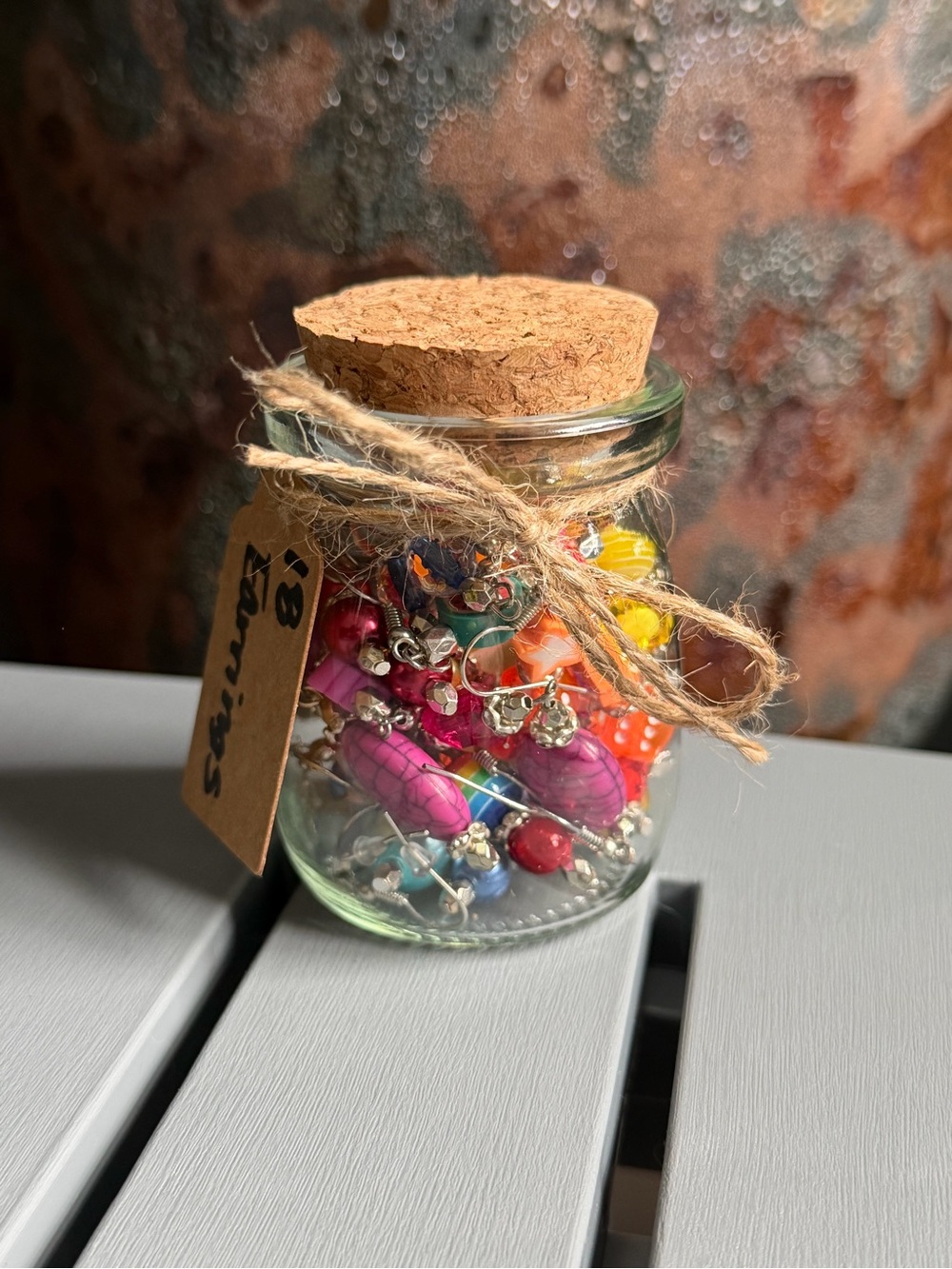 Glass Jar Mystery Jewelry 18 pairs of Earrings